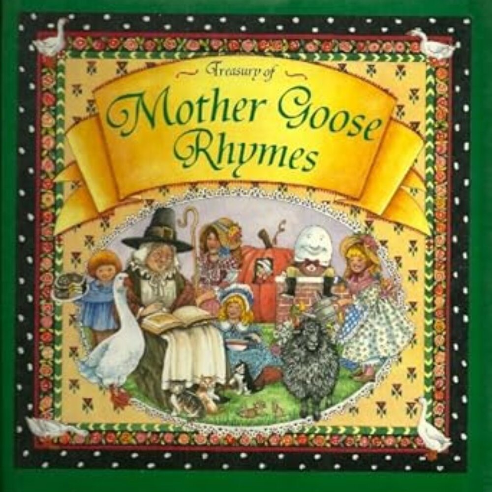 Vintage TREASURY of MOTHER GOOSE RHYMES Golden Edge Hardcover Book 1999